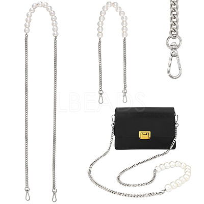 2Pcs 2 Style Plastic Imitation Pearl Beaded Bag Straps DIY-WR0002-72P-1