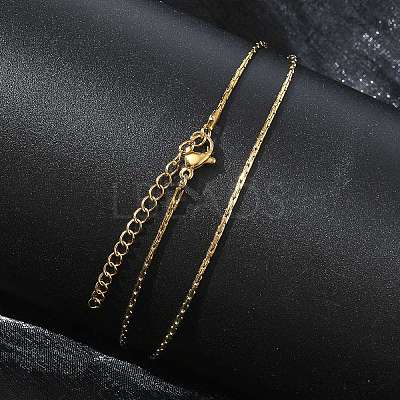 1.2MM 304 Stainless Steel Boston Link Chain Necklaces NJEW-D328-01G-01-1