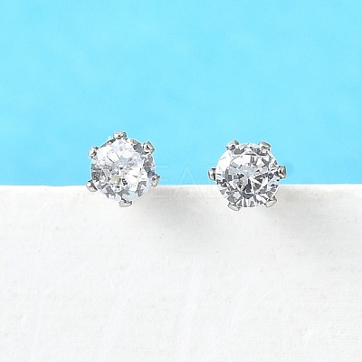 Cubic Zirconia Ear Studs STAS-E051-3A-1