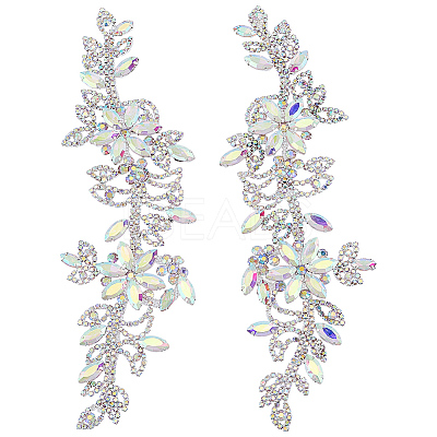 Brass Rhinestone Cloth Patches PATC-WH0031-003S-01-1