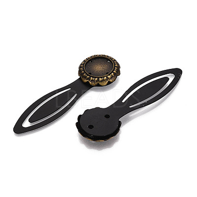 Alloy & Iron Bookmark Cabochon Settings PALLOY-N184-03AB-1