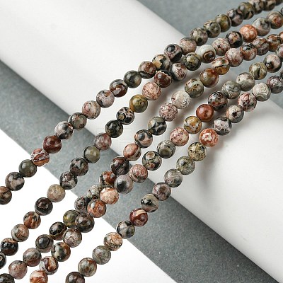 Natural Leopard Skin Jasper Beads Strands G-K365-C01-01-1