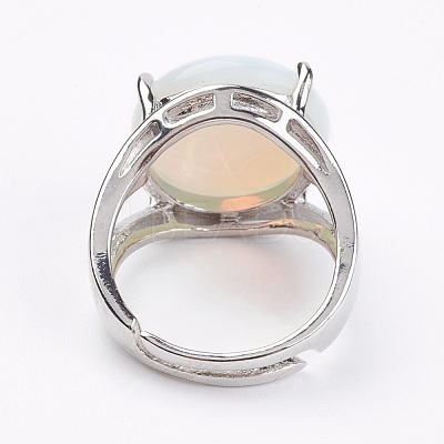 Adjustable Opalite Finger Rings RJEW-F075-01P-1