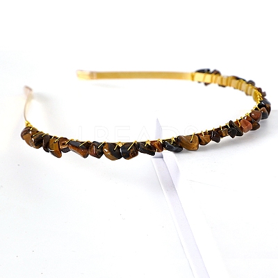 Natural Tiger Eye Hair Bands PW-WGC1C33-24-1
