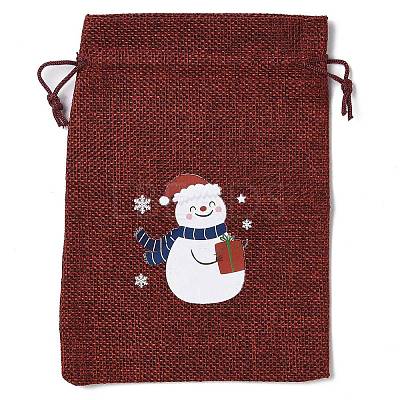 Christmas Theme Jute Cloth Storage Bags ABAG-F010-01B-09-1