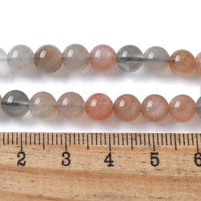 Natural Multi-Moonstone Beads Strands G-P322-43-6mm-1