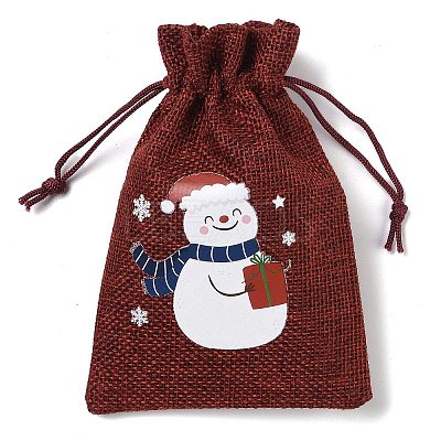 Christmas Theme Jute Cloth Storage Bags ABAG-F010-01A-02-1