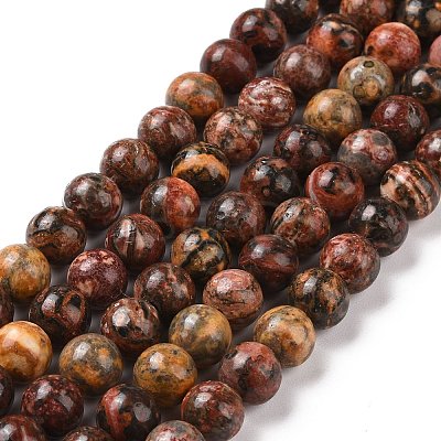 Natural Red Leopard Skin Jasper Beads Strands GSR066-1