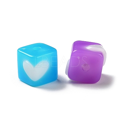 Two Tone Opaque Acrylic Beads X-SACR-I005-03-1