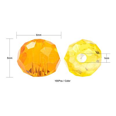 500Pcs 5Colors Electroplate Glass Beads EGLA-LS0001-01C-1