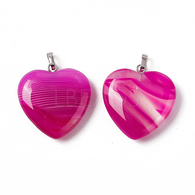 Natural Agate Pendants G-G956-B64-FF-1