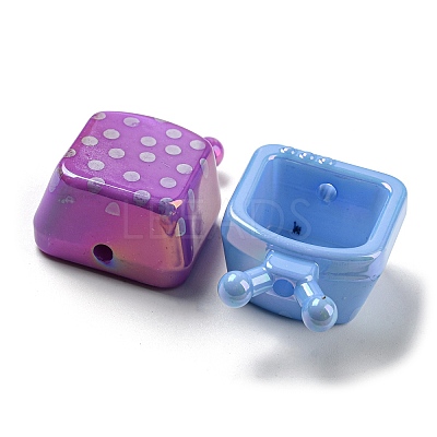 UV Plating Opaque Acrylic Beads X-OACR-E031-07-1