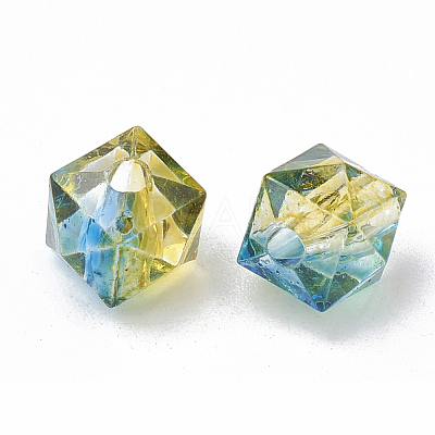 Two Tone Transparent Spray Painted Acrylic Beads ACRP-T005-26B-1