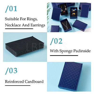 Rhombus Textured Cardboard Gift Storage Boxes LS-CON-TAC0010-03C-02-1