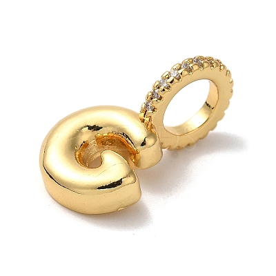Brass Micro Pave Cubic Zirconia Pendants KK-K345-13G-G-1