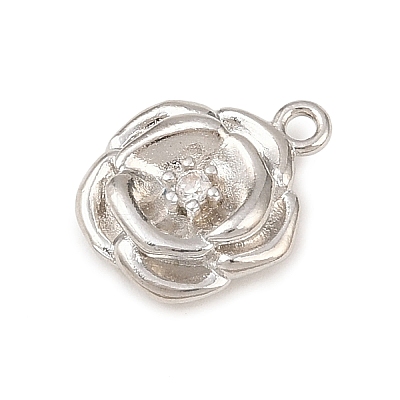 Brass Micro Pave Clear Cubic Zirconia Charms KK-G544-07P-01-1
