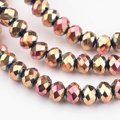 Electroplate Glass Beads Strands EGLA-P018-4mm-F02-1