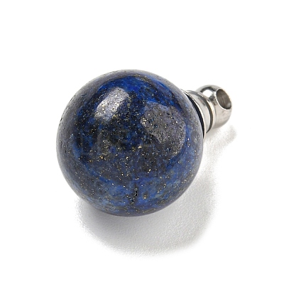 Natural Lapis Lazuli Perfume Bottle Pendants G-K338-22P-06-1