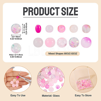 80G Transparent Glass Beads DGLA-TA0001-47E-1
