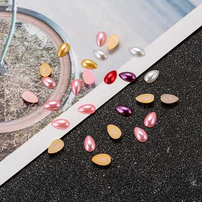ABS Plastic Imitation Pearl Cabochons SACR-R749-8x5mm-M-1