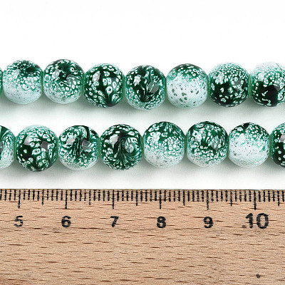 Transparent Baking Paint Glass Beads Strands DGLA-N009-10mm-06-1