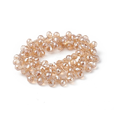 Transparent Electroplate Glass Beads Strands EGLA-F152A-PL02-1