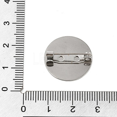 304 Stainless Steel Brooch Cabochon Settings STAS-E547-08I-P-1