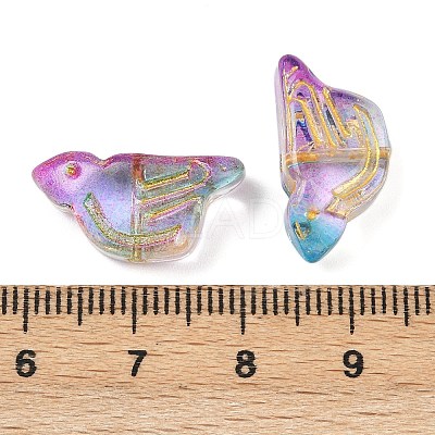 Electroplate and Golden Metal Enlaced Glass Beads EGLA-T029-03A-1