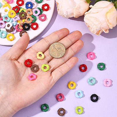 100Pcs Acrylic Twist Disc European Large Hole Beads MACR-SC0002-40-1