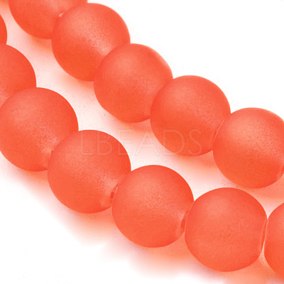 Baking Paint Transparent Glass Bead Strands GLAA-S031-6mm-27-1
