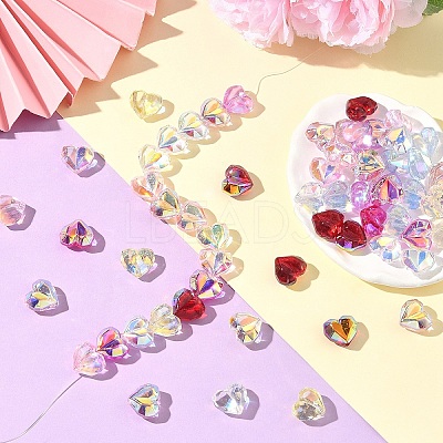 80Pcs 8 Colors Electroplate Transparent Glass Beads EGLA-YW0005-66-1