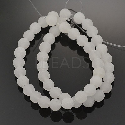 Natural White Jade Round Beads Strands G-D662-6mm-1