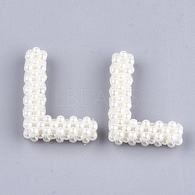 Handmade ABS Plastic Imitation Pearl Woven Beads FIND-T039-18-L-1