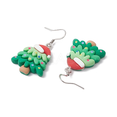 Christmas Resin Dangle Earrings EJEW-JE06090-1