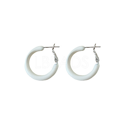Alloy Epoxy Hoop Earrings FS-WG979F0-03-1