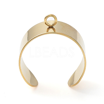 Ion Plating(IP) 304 Stainless Steel Open Cuff Finger Ring Components X-STAS-WH0029-40B-G-1