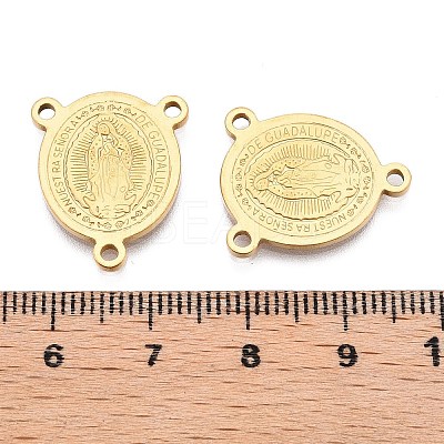 Ion Plating(IP) 201 Stainless Steel Rosary Center Connector Charms X-STAS-T064-47G-1