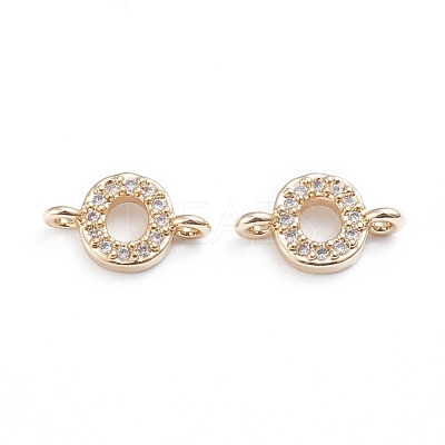Brass Micro Pave Cubic Zirconia Letter Links ZIRC-I042-16G-O-1