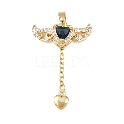 Brass Micro Pave Cubic Zirconia Pendants KK-B161-12G-02-1
