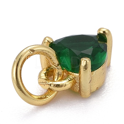 Brass Micro Pave Cubic Zirconia Charms KK-P192-08-G06-1