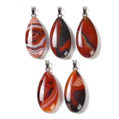 Natural Red Banded Agate Pendants GG-CBACB71-02P-01-1