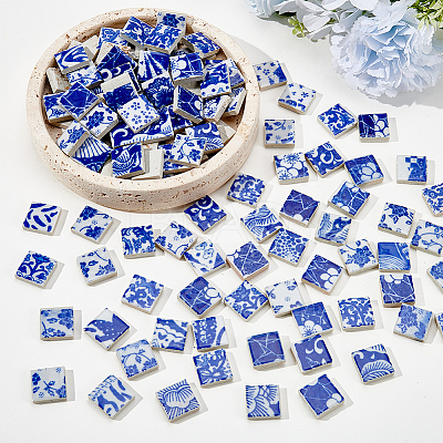 500G 5 Styles Handmade Porcelain Cabochons PORC-SP0001-21-1
