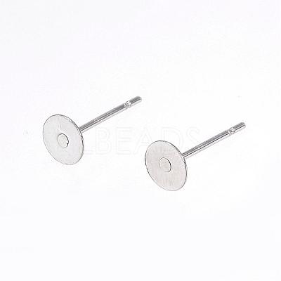 Tarnish Resistant 304 Stainless Steel Stud Earring Findings STAS-D448-088P-5mm-1