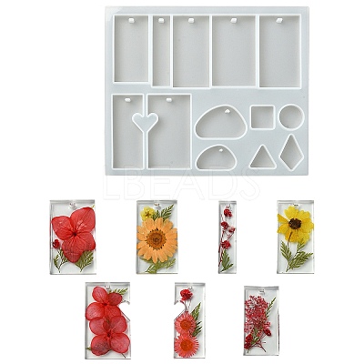 DIY Geometrical Shape Pendant Silicone Molds DIY-YW0008-02-1