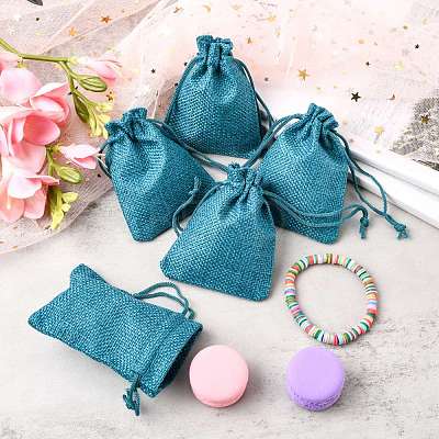 Burlap Packing Pouches Drawstring Bags ABAG-Q050-7x9-17-1