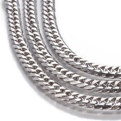 Tarnish Resistant 304 Stainless Steel Cuban Link Chains CHS-P007-31P-1