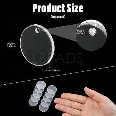 40Pcs Transparent Acrylic Pendants OACR-FS0002-79-1