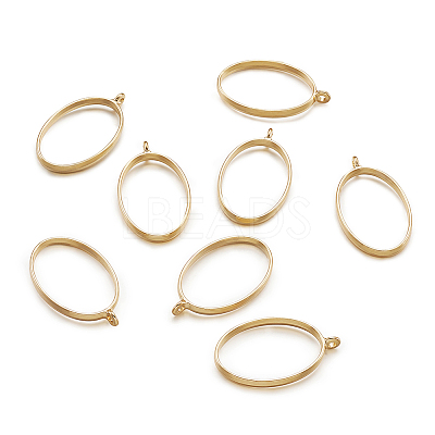 Rack Plating Alloy Open Back Bezel Pendants PALLOY-TA0001-10G-1