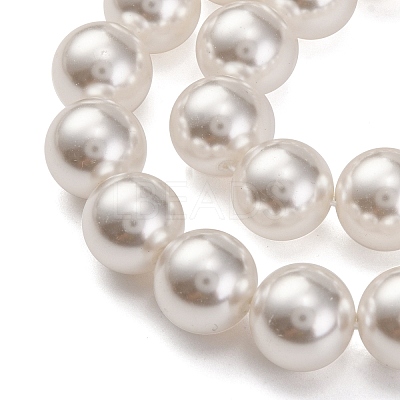Baking Paint Pearlized Glass Pearl Round Bead Strands X-PEAR-H019-02E-04-1