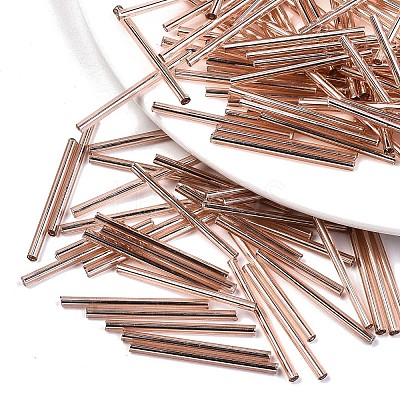 Electroplate Glass Bugle Beads X-SEED-S043-02A-03-1